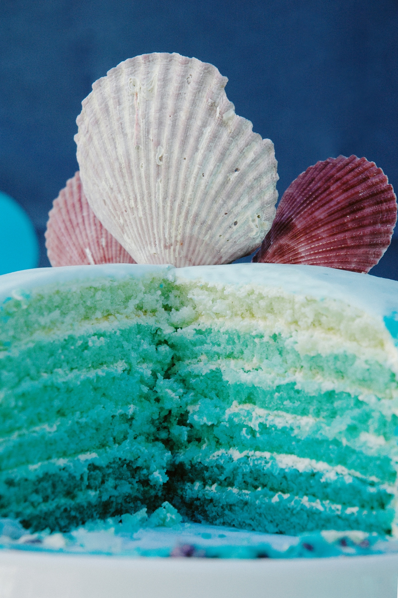 Ombre Geburtstagstorte , Torte mit Farbverlauf , Kindergeburtstag Meerjungfrau Thema